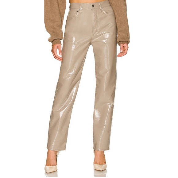 Agolde Denim - AGOLDE Recycled Leather 90's Pinch Waist in Quail Patent - Size 26, NWT